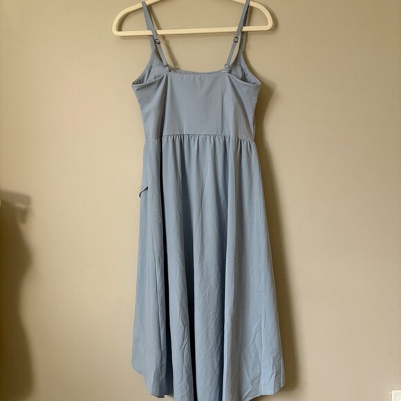 NEW Halara Breezeful High-Low Flowy Side-Slit Quick Dry Midi Dress Medium Blue - Picture 7 of 9